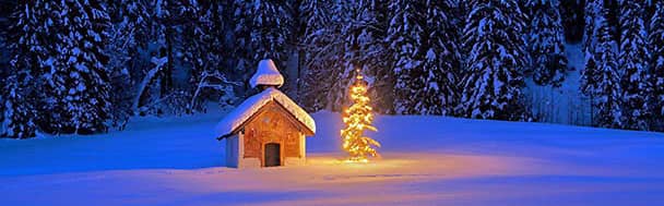 In snowy regions, such as the Bavarian Alps in Germany, a frost-covered landscape like the one shown in today's image, festive lights shine against the winter chill.