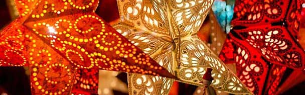 Lámparas de estrellas navideñas multicolores