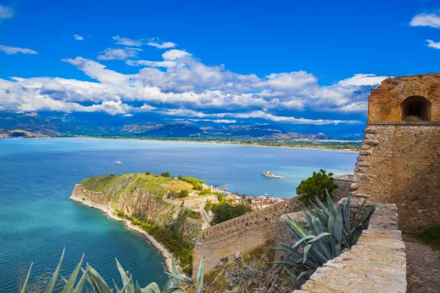 Staircase of the Palamidi Fortress, in Nafplio, Greece
