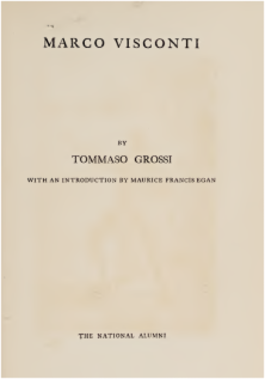 First page of the book Marco Visconti by Tommaso Grossi